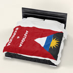 Antigua Barbuda Flag Velveteen Plush Blanket - Irie Blues Boutique