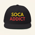Soca Addict Cap - Flat Bill Snapback, Festival Gear, Summer Vibes, Unique Gift for Music Lovers, Trendy Hat for Parties - Irie Blues Boutique