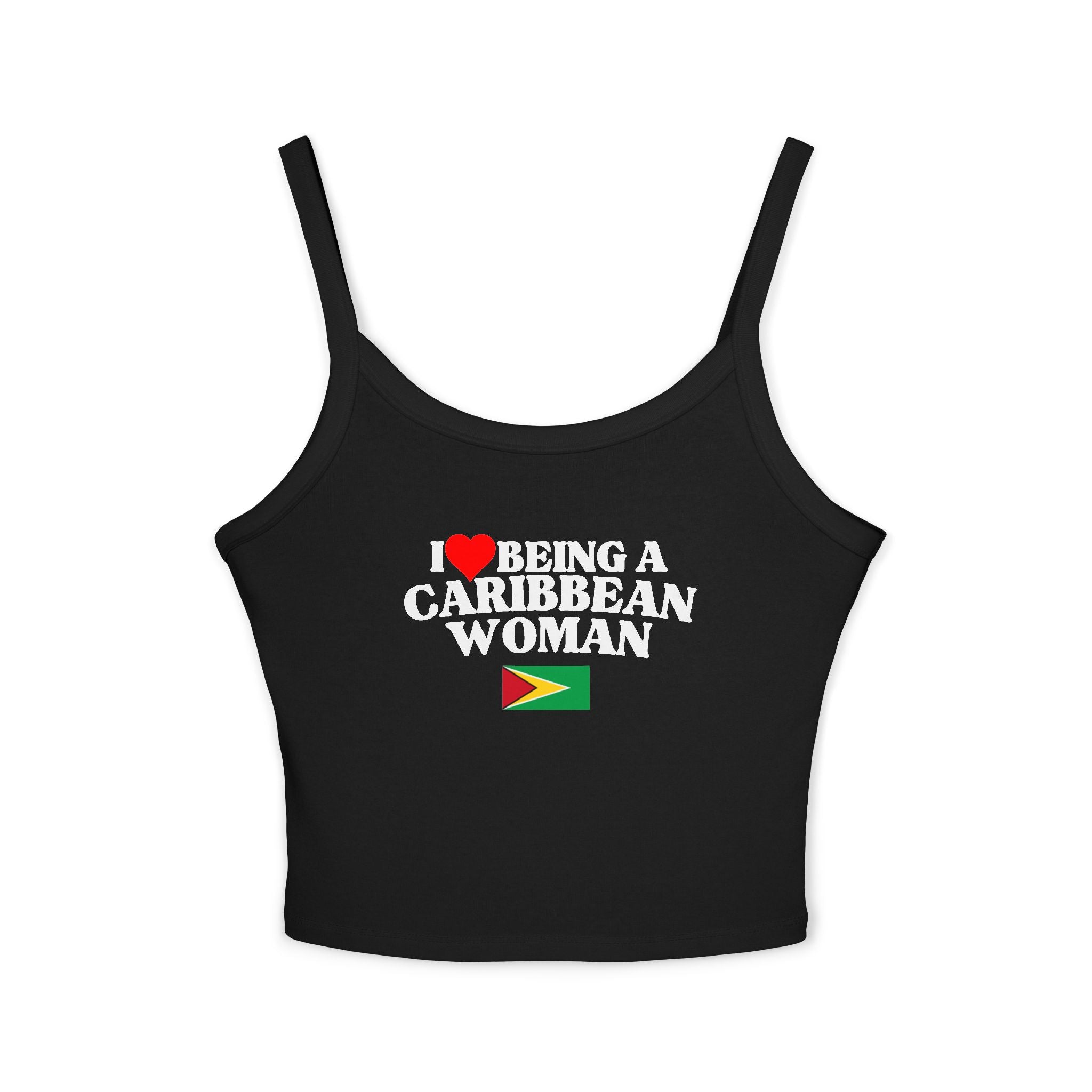 I Love Being A Caribbean Woman Pride Crop Spaghetti Strap
