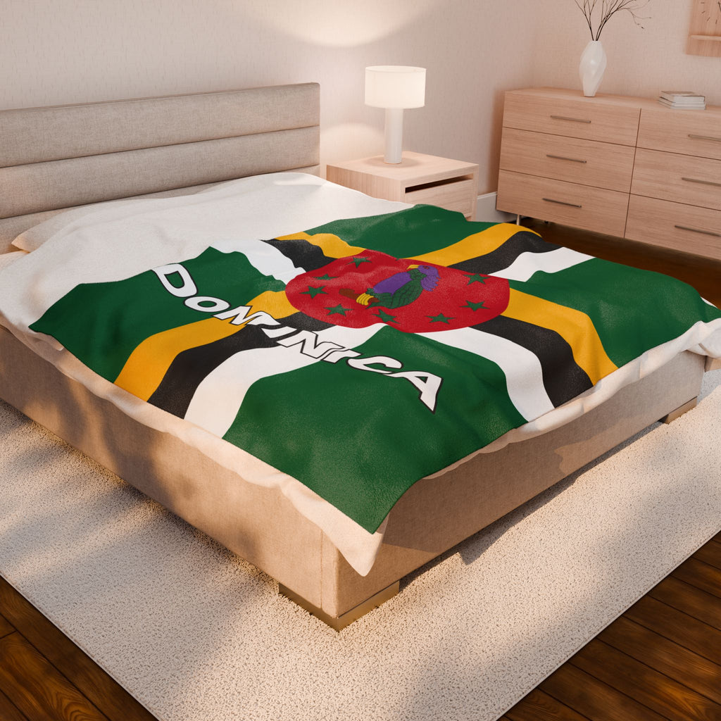 Dominica Flag Velveteen Plush Blanket