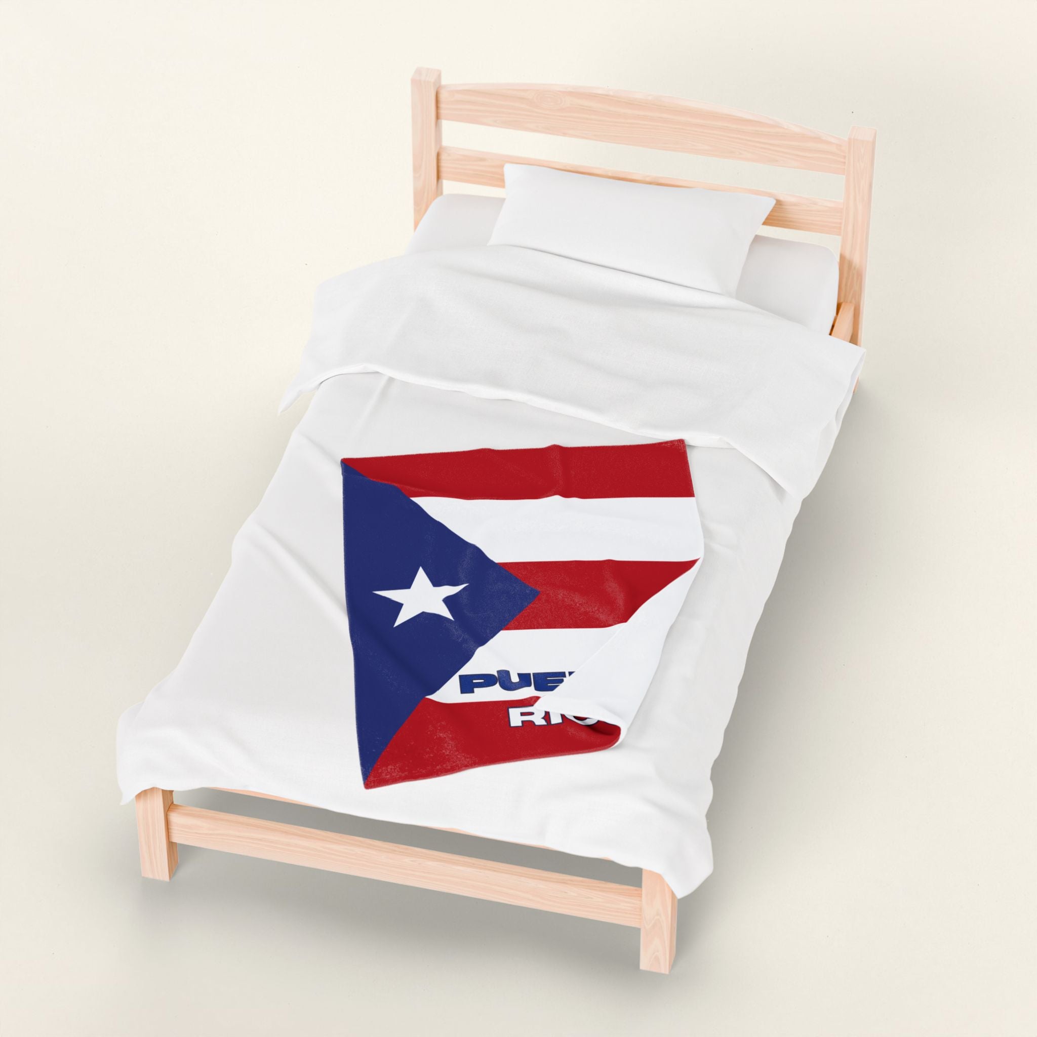 Puerto Rico Flag Velveteen Plush Blanket - Irie Blues Boutique