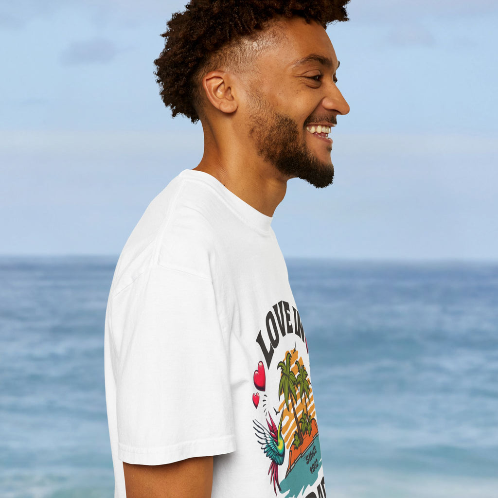 Love In Paradise Couples Personalized Date T-Shirt