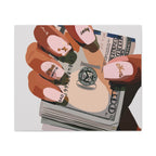 Nails & Money Chic Money Canvas Wall Art, Currency Home Decor, Motivational Wall Decor, Gift for Her, Trendy Room Decoration - Irie Blues Boutique