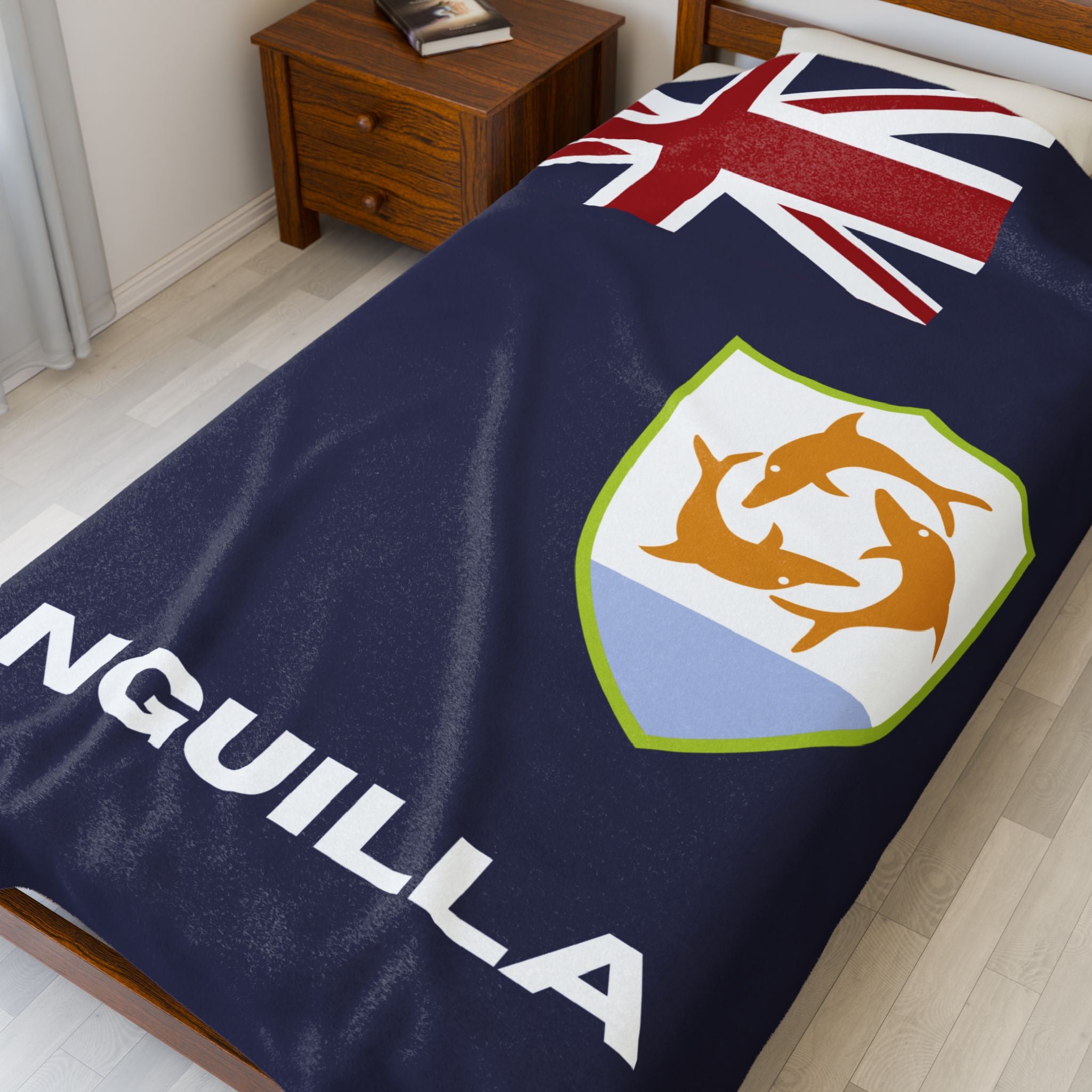 Anguilla Flag Velveteen Plush Blanket
