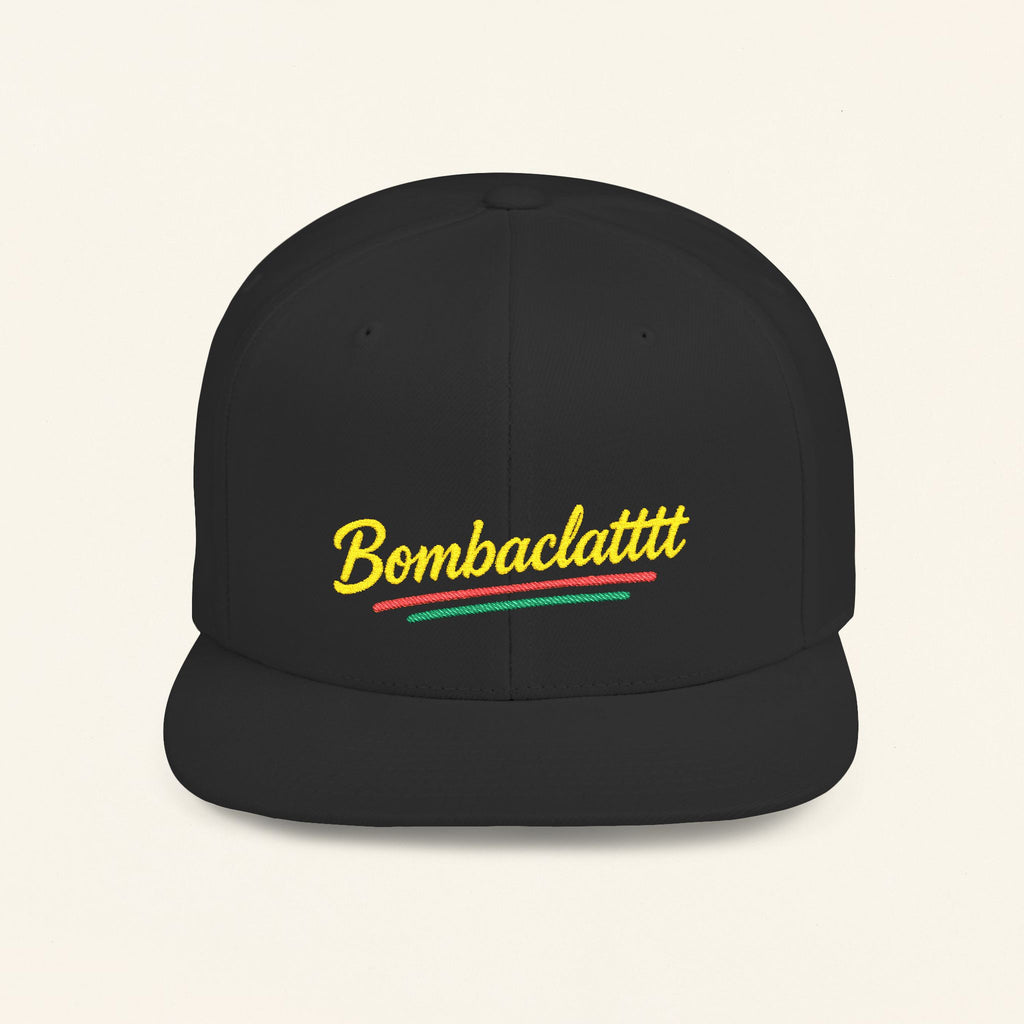 Jamaican Flat Bill Snapback Hat, Jamaican-Inspired Bombaclatt Cap, Rasta Hat, Reggae Snapback, Caribbean Baseball Cap, Tropical Headwear - Irie Blues Boutique