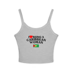 I Love Being A Caribbean Woman Pride Crop Spaghetti Strap
