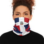 Dominican Republic Carnival Mask, Caribbean Flag Neck Gaiter, Flag Jouvert Carnival Mask for Festivals, Party Accessories, Headwrap Scarf - Irie Blues Boutique