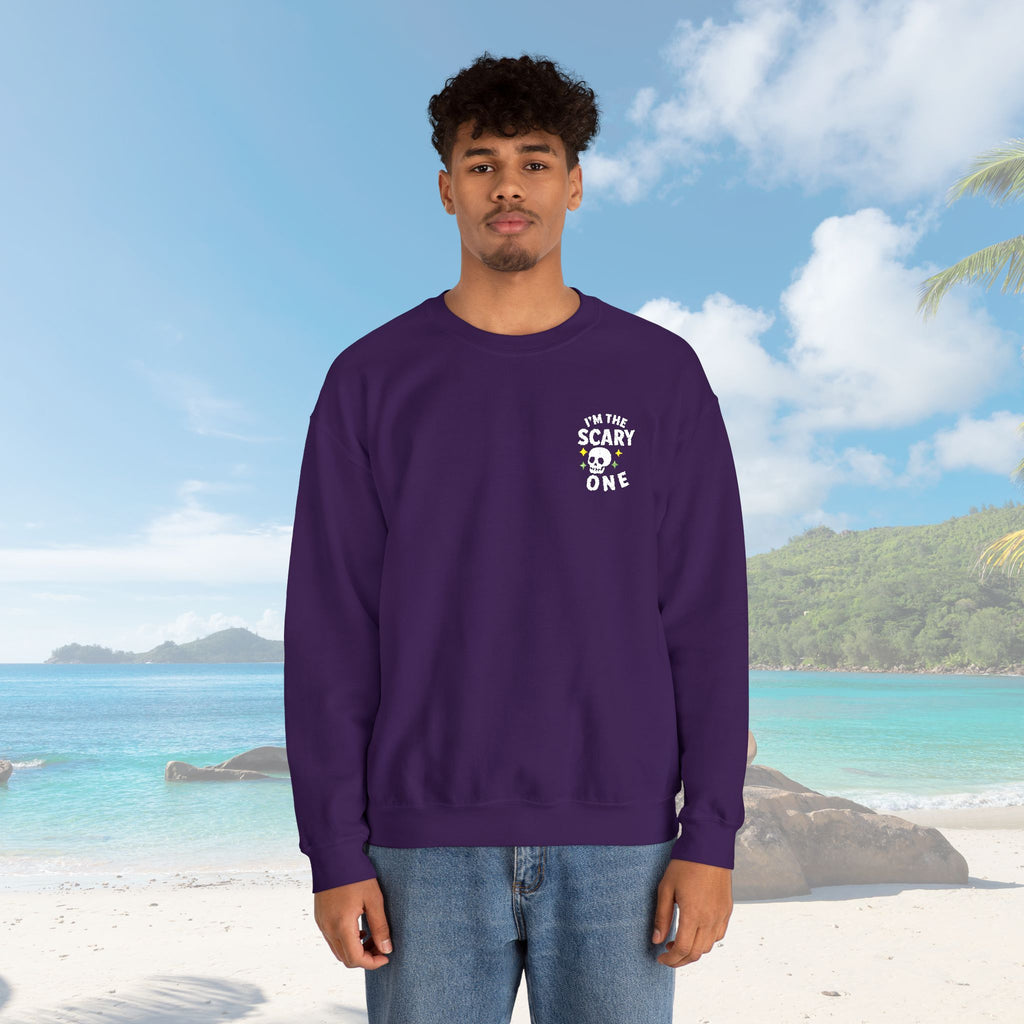 I'm The Scary One Embroidered Unisex Heavy Blend™ Crewneck Sweatshirt - Irie Blues Boutique