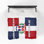 Dominican Republic Flag Velveteen Plush Blanket - Irie Blues Boutique
