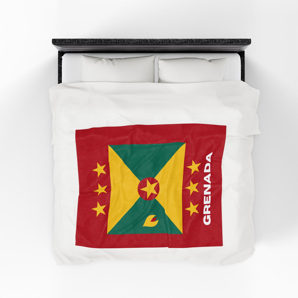 Grenada Flag Velveteen Plush Blanket - Irie Blues Boutique
