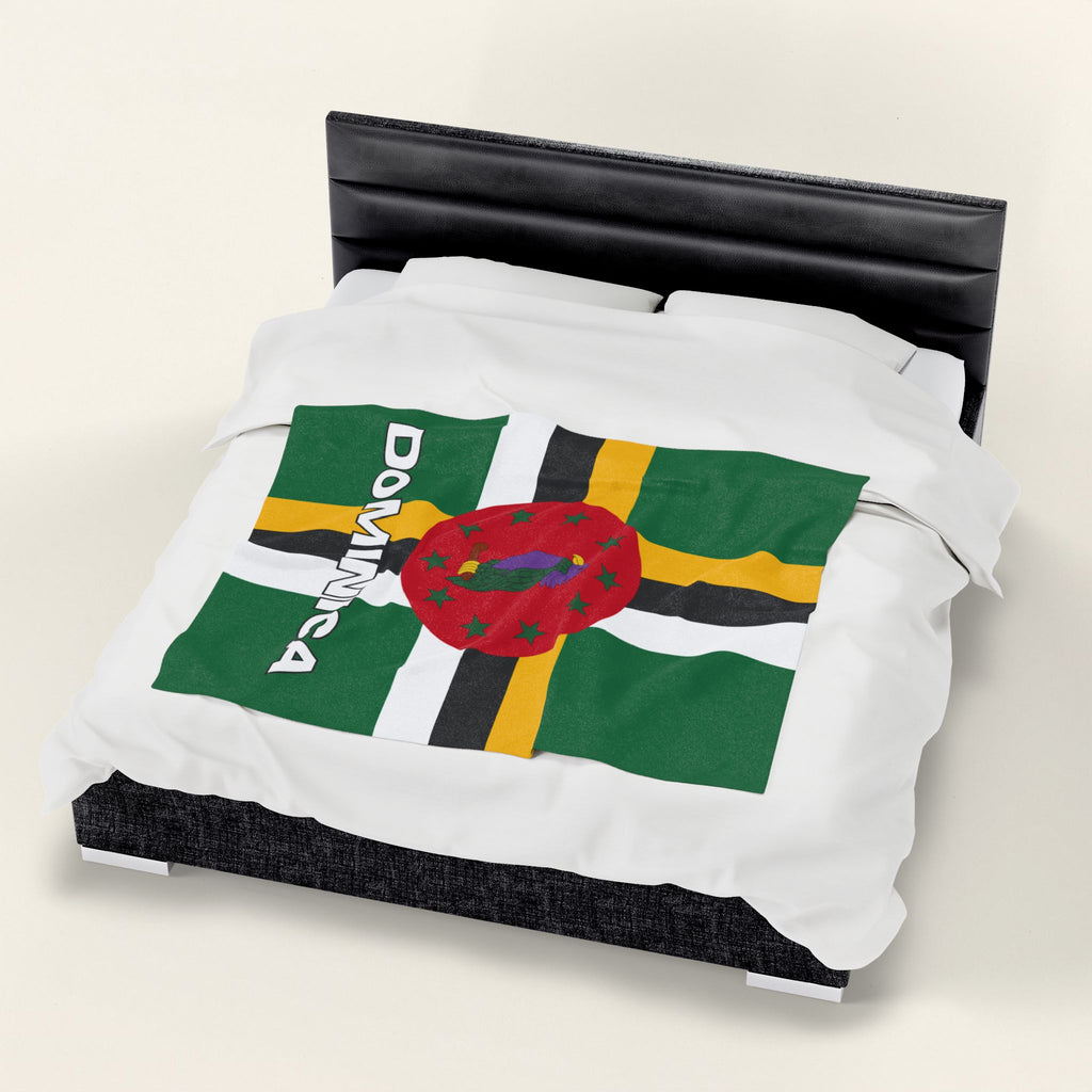 Dominica Flag Velveteen Plush Blanket