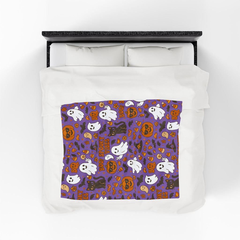 Spooky Vibes Velveteen Plush Blanket