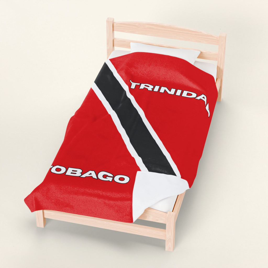 Trinidad Tobago Flag Velveteen Plush Blanket - Irie Blues Boutique