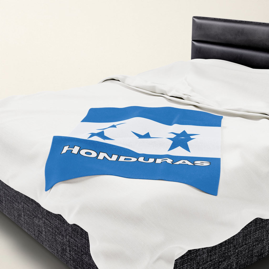 Honduras Flag Velveteen Plush Blanket - Irie Blues Boutique