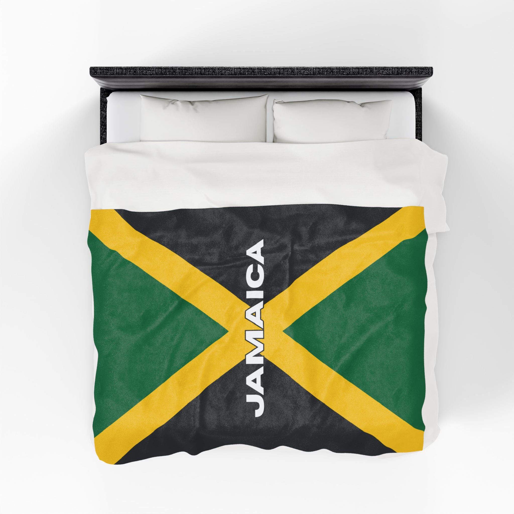 Jamaica Flag Velveteen Plush Blanket - Irie Blues Boutique