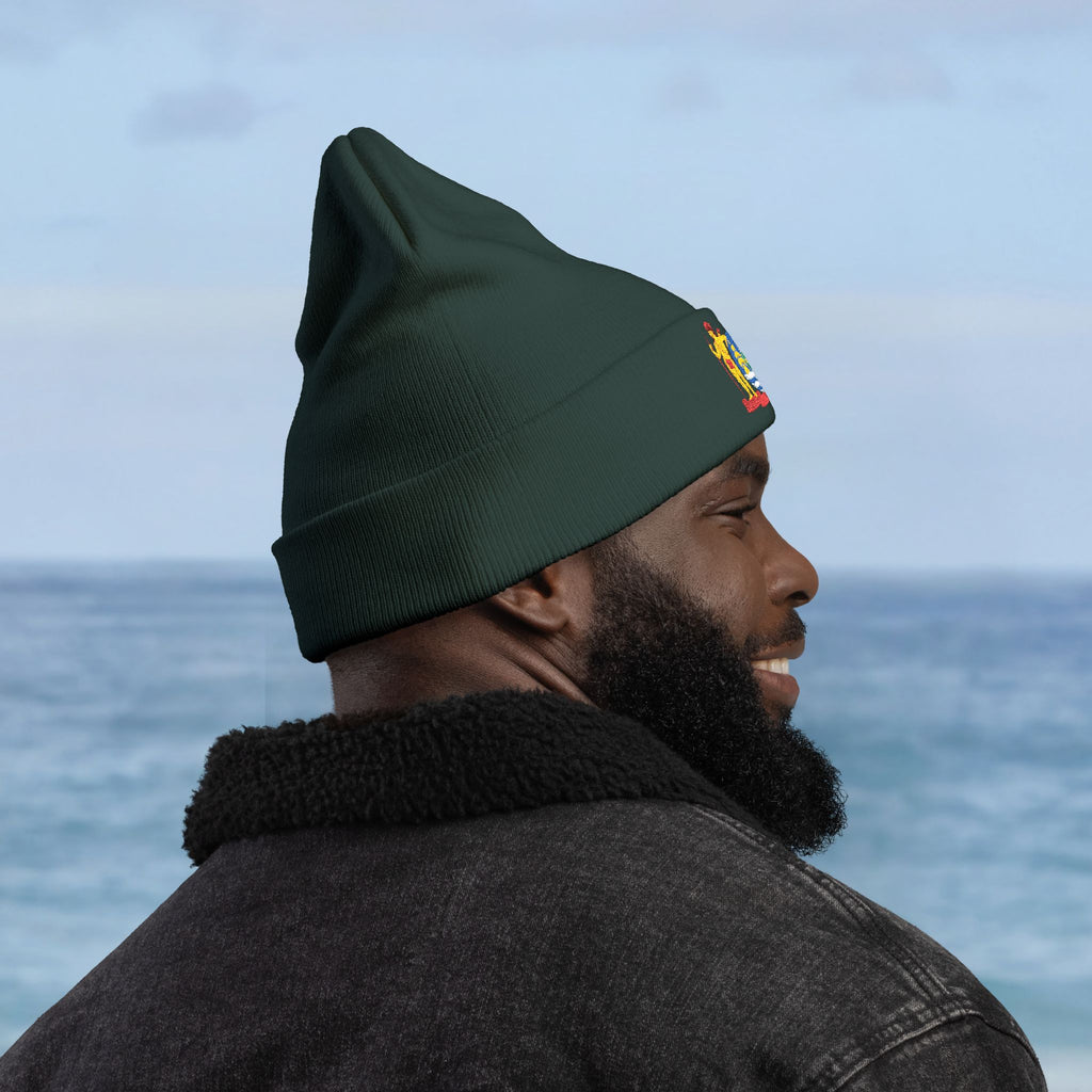Suriname Coat of Arms Embroidered Knit Beanie