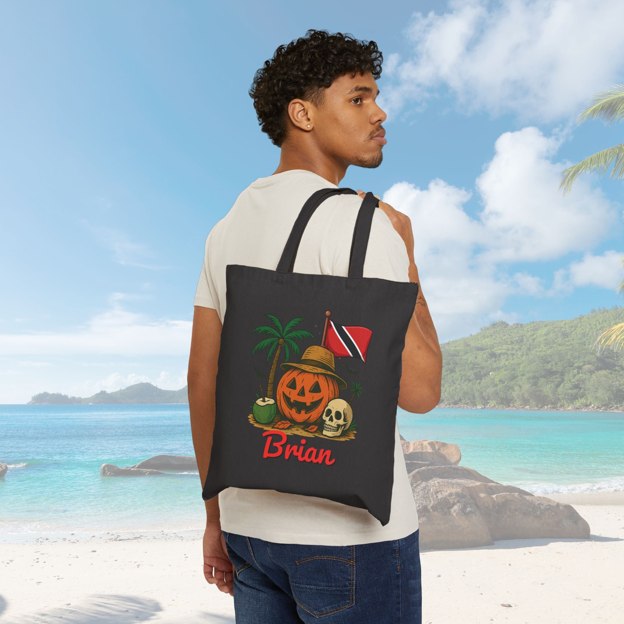 Personalized Caribbean Flag Trick Or Treat Bag