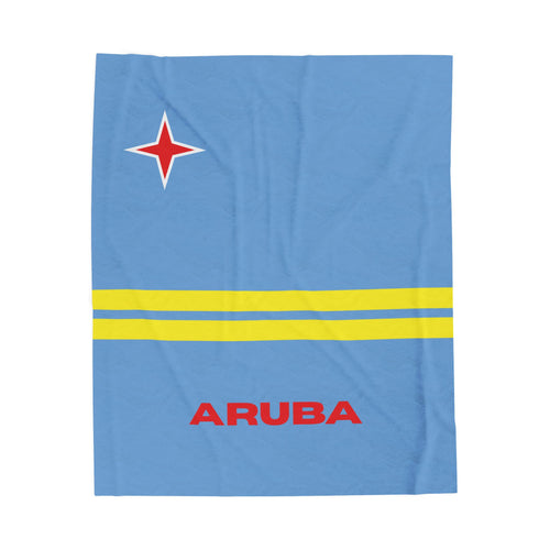 Aruba Flag Velveteen Plush Blanket
