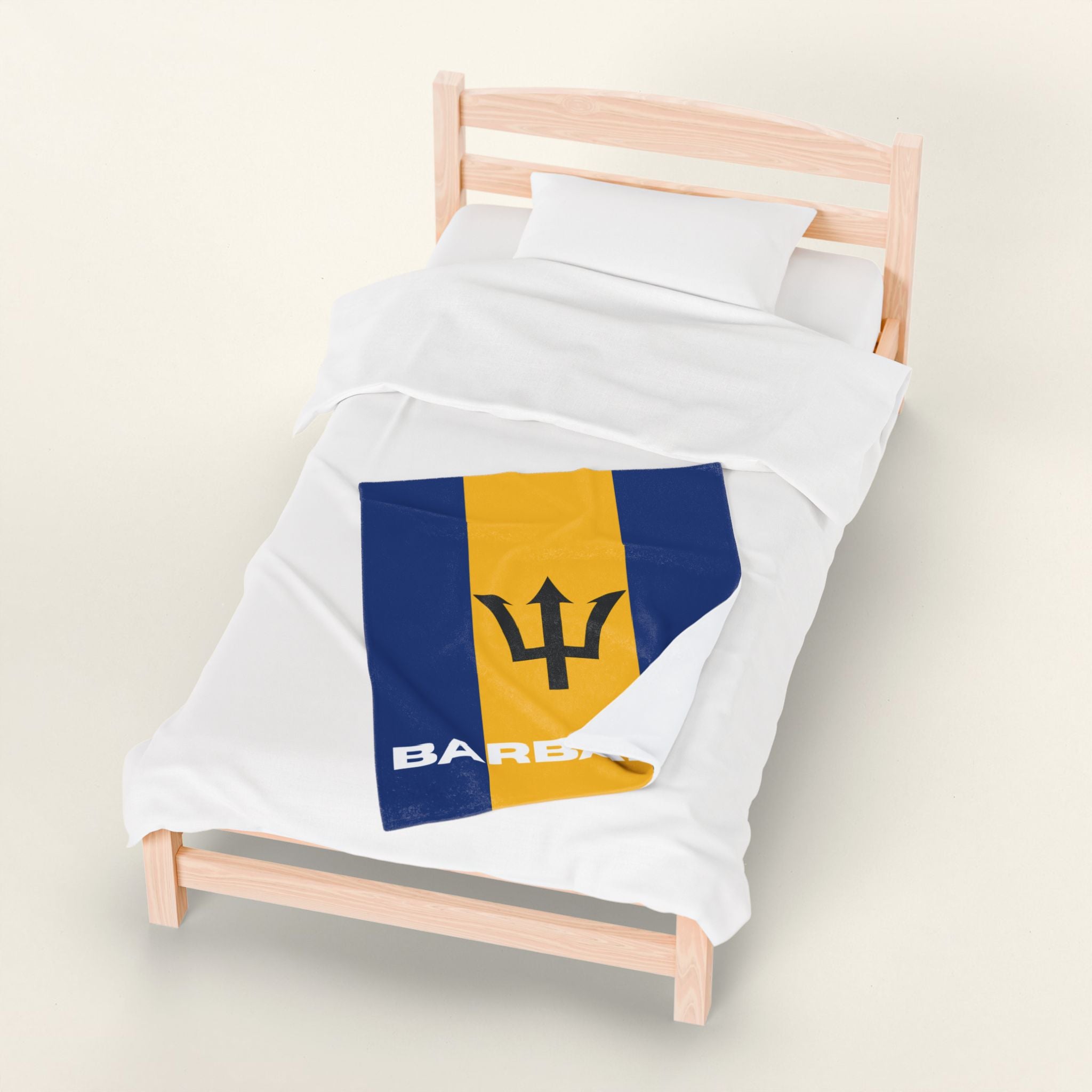 Barbados Flag Velveteen Plush Blanket
