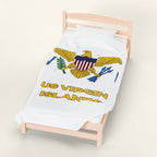 US Virgin Islands Flag Velveteen Plush Blanket - Irie Blues Boutique