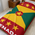 Grenada Flag Velveteen Plush Blanket - Irie Blues Boutique