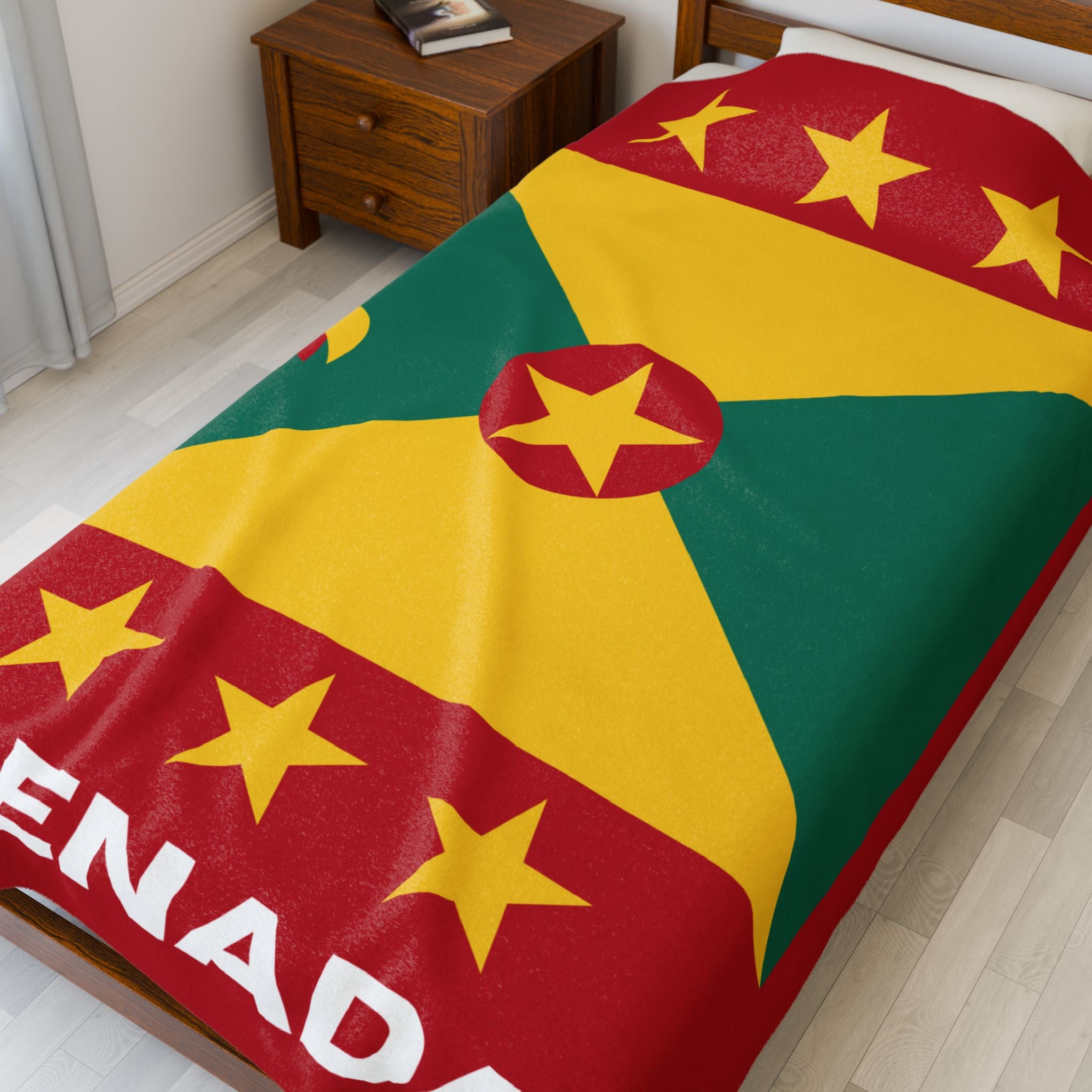 Grenada Flag Velveteen Plush Blanket - Irie Blues Boutique