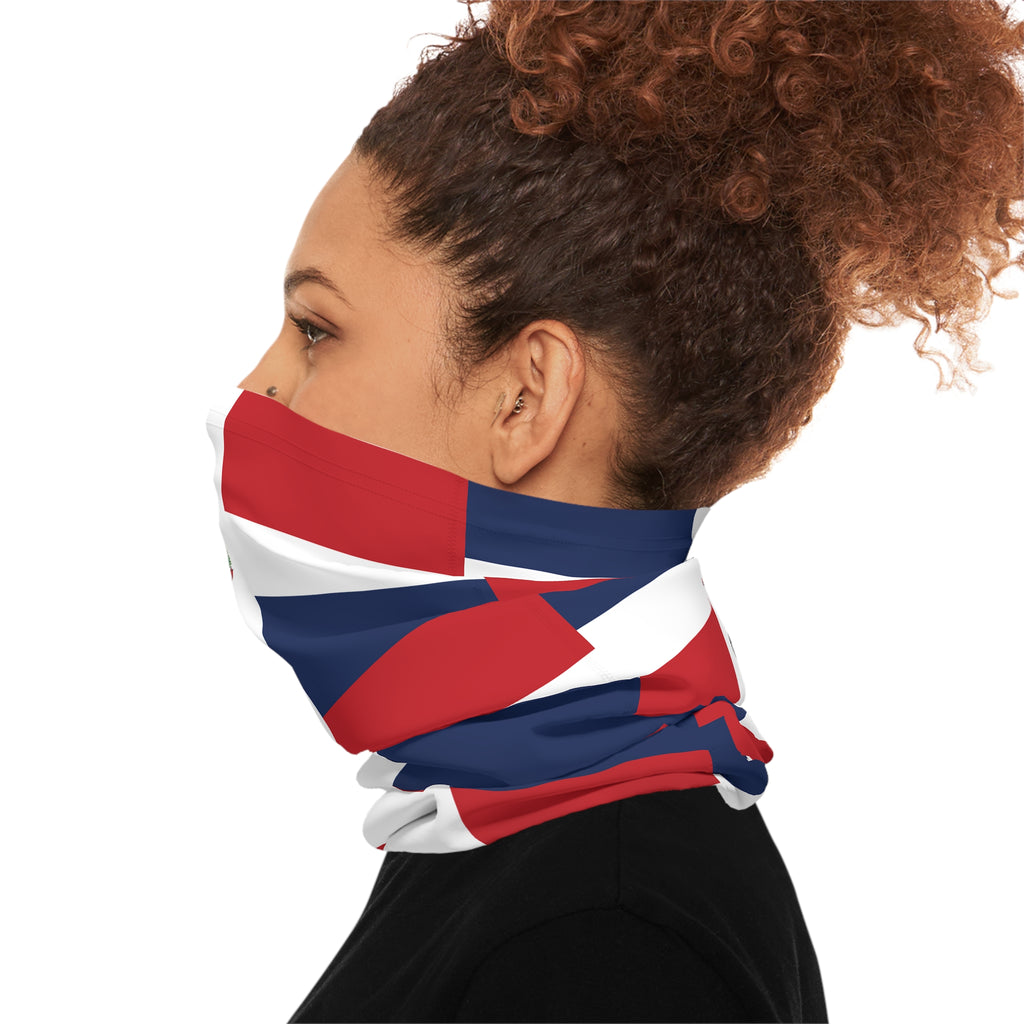 Dominican Republic Carnival Mask, Caribbean Flag Neck Gaiter, Flag Jouvert Carnival Mask for Festivals, Party Accessories, Headwrap Scarf - Irie Blues Boutique