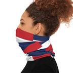 Dominican Republic Carnival Mask, Caribbean Flag Neck Gaiter, Flag Jouvert Carnival Mask for Festivals, Party Accessories, Headwrap Scarf - Irie Blues Boutique