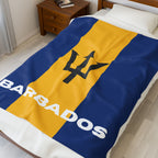 Barbados Flag Velveteen Plush Blanket