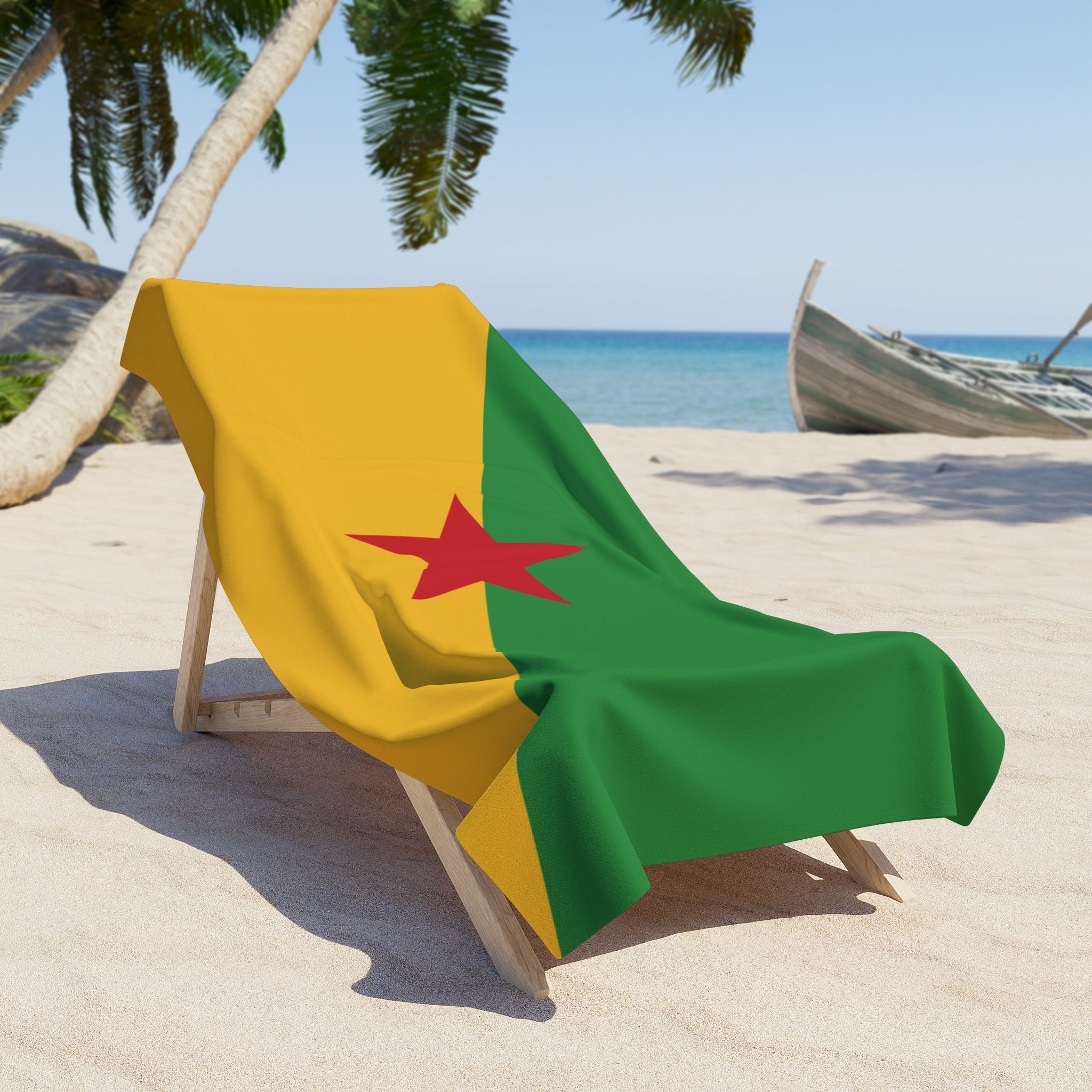 French Guiana Flag Beach Towel