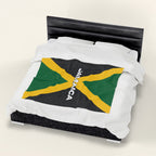 Jamaica Flag Velveteen Plush Blanket - Irie Blues Boutique