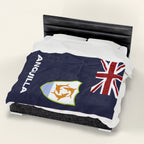 Anguilla Flag Velveteen Plush Blanket