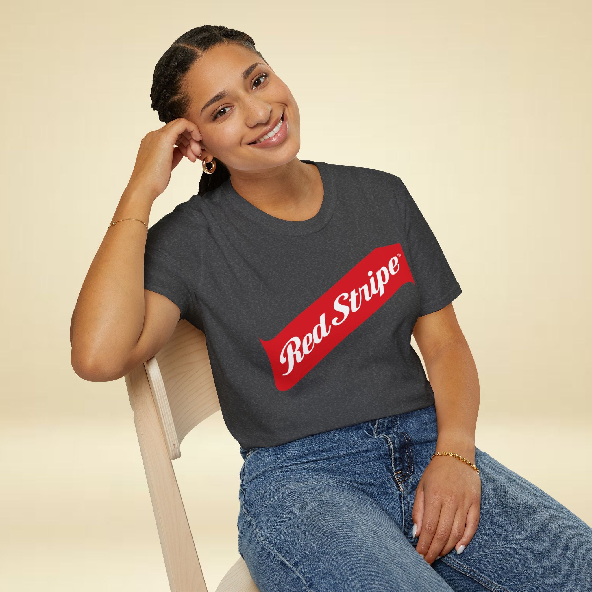 Red Stripe Unisex Softstyle T-Shirt - Irie Blues Boutique