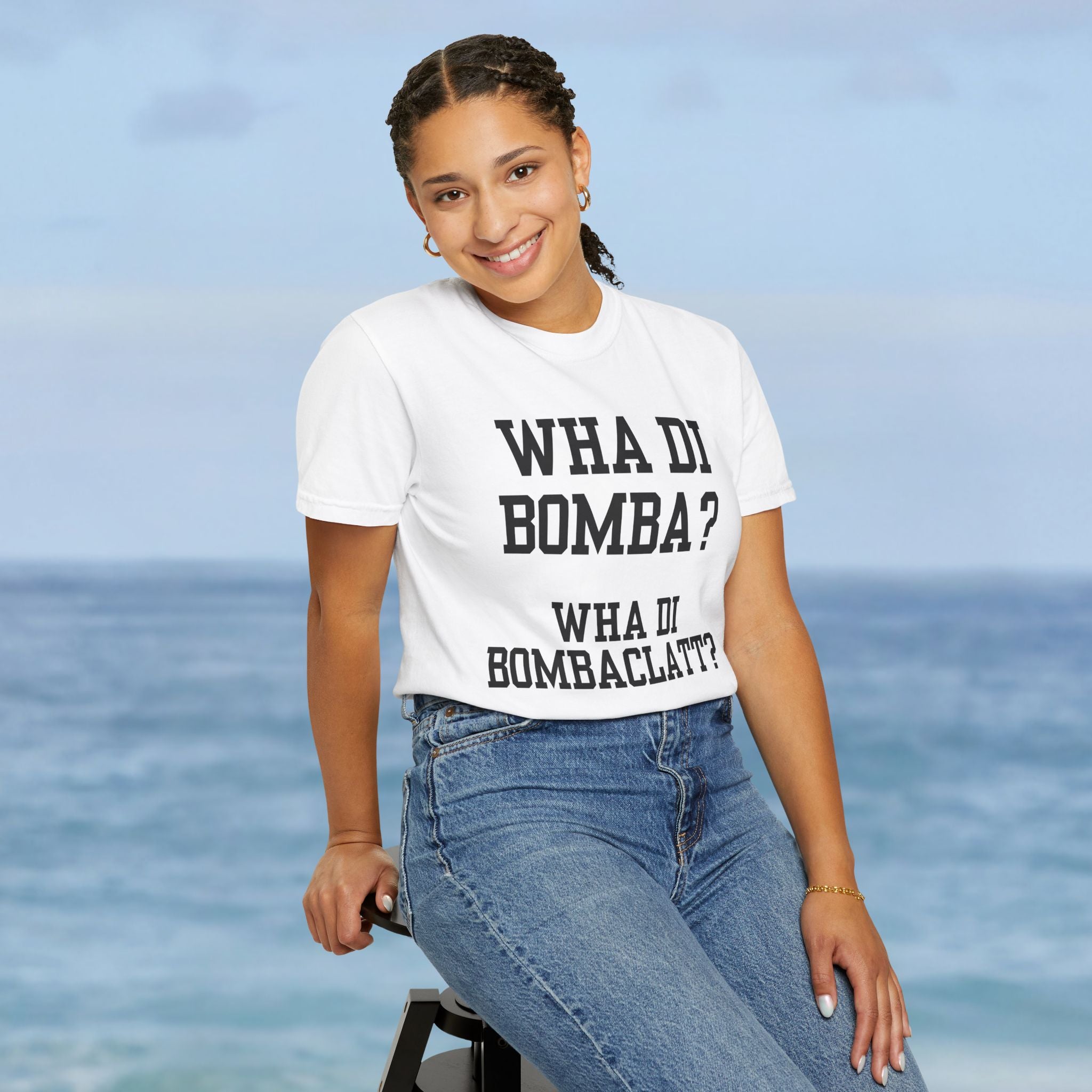 Funny Caribbean Unisex Wha Di Bombaclatt? Shirt, Rob 49 WTHELLY Lyrics, Trending Phrase Shirt, Vacation Tee - Irie Blues Boutique
