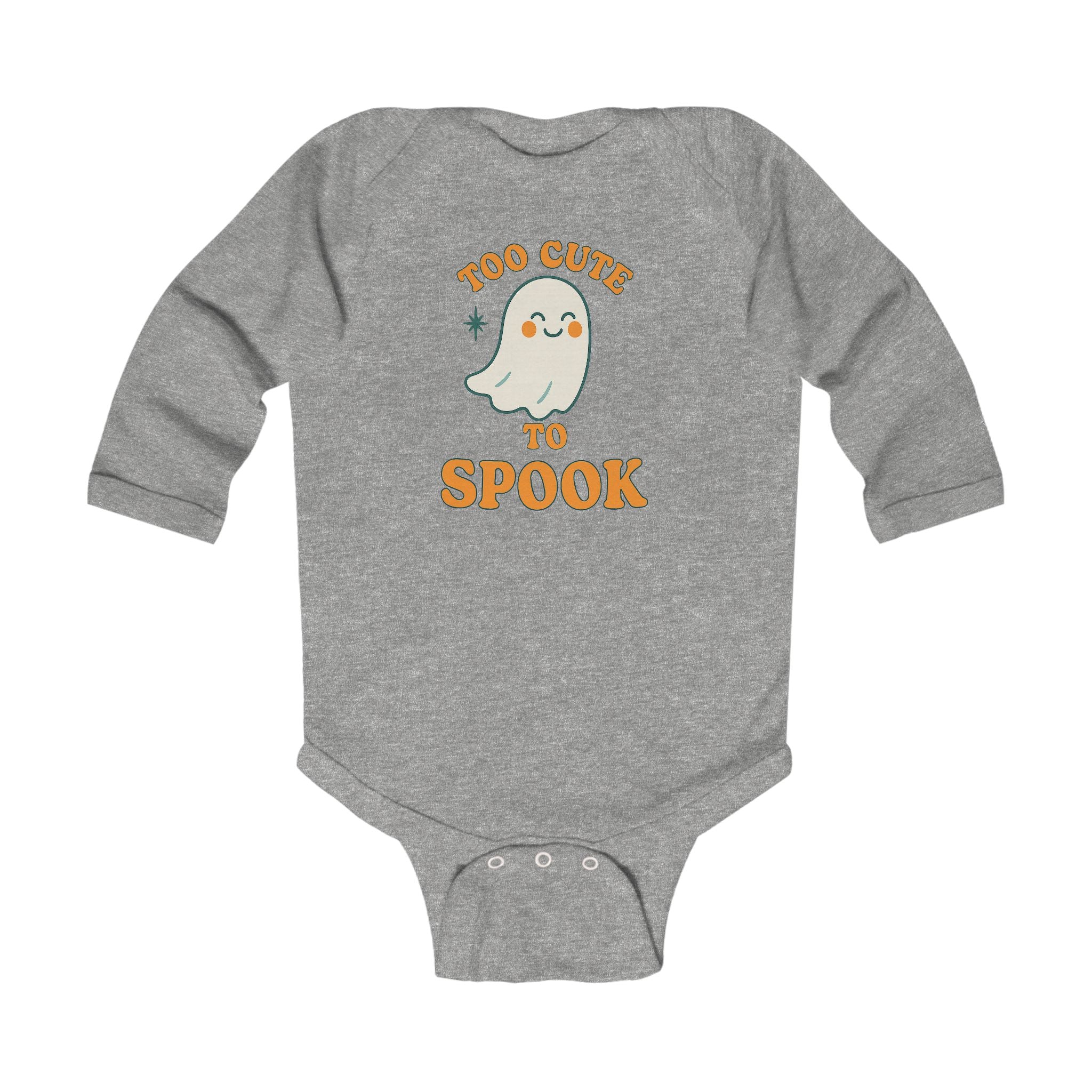 Too Cute To Spook Halloween Infant Long Sleeve Onesie, Baby Costume Clothes, Cute Ghost Bodysuit, Holiday Outfit, Unique Baby Gift - Irie Blues Boutique