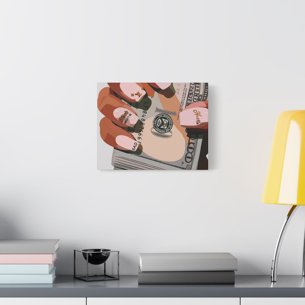 Nails & Money Chic Money Canvas Wall Art, Currency Home Decor, Motivational Wall Decor, Gift for Her, Trendy Room Decoration - Irie Blues Boutique