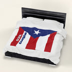 Puerto Rico Flag Velveteen Plush Blanket - Irie Blues Boutique