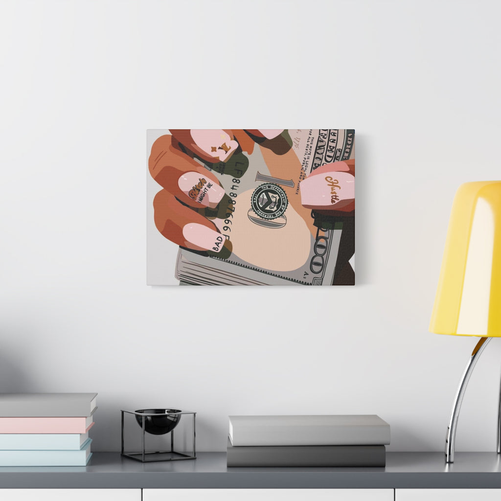 Nails & Money Chic Money Canvas Wall Art, Currency Home Decor, Motivational Wall Decor, Gift for Her, Trendy Room Decoration - Irie Blues Boutique