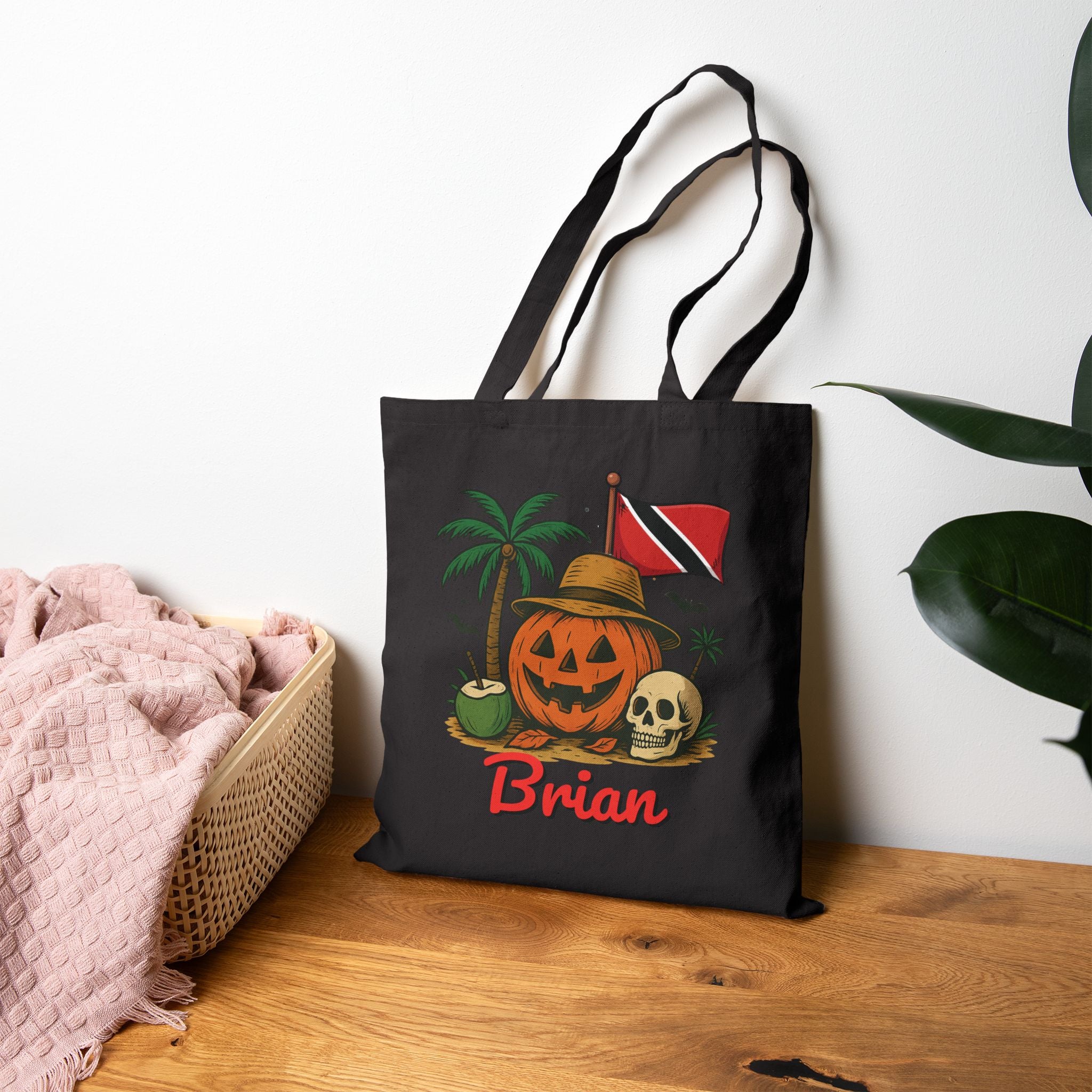 Personalized Caribbean Flag Trick Or Treat Bag