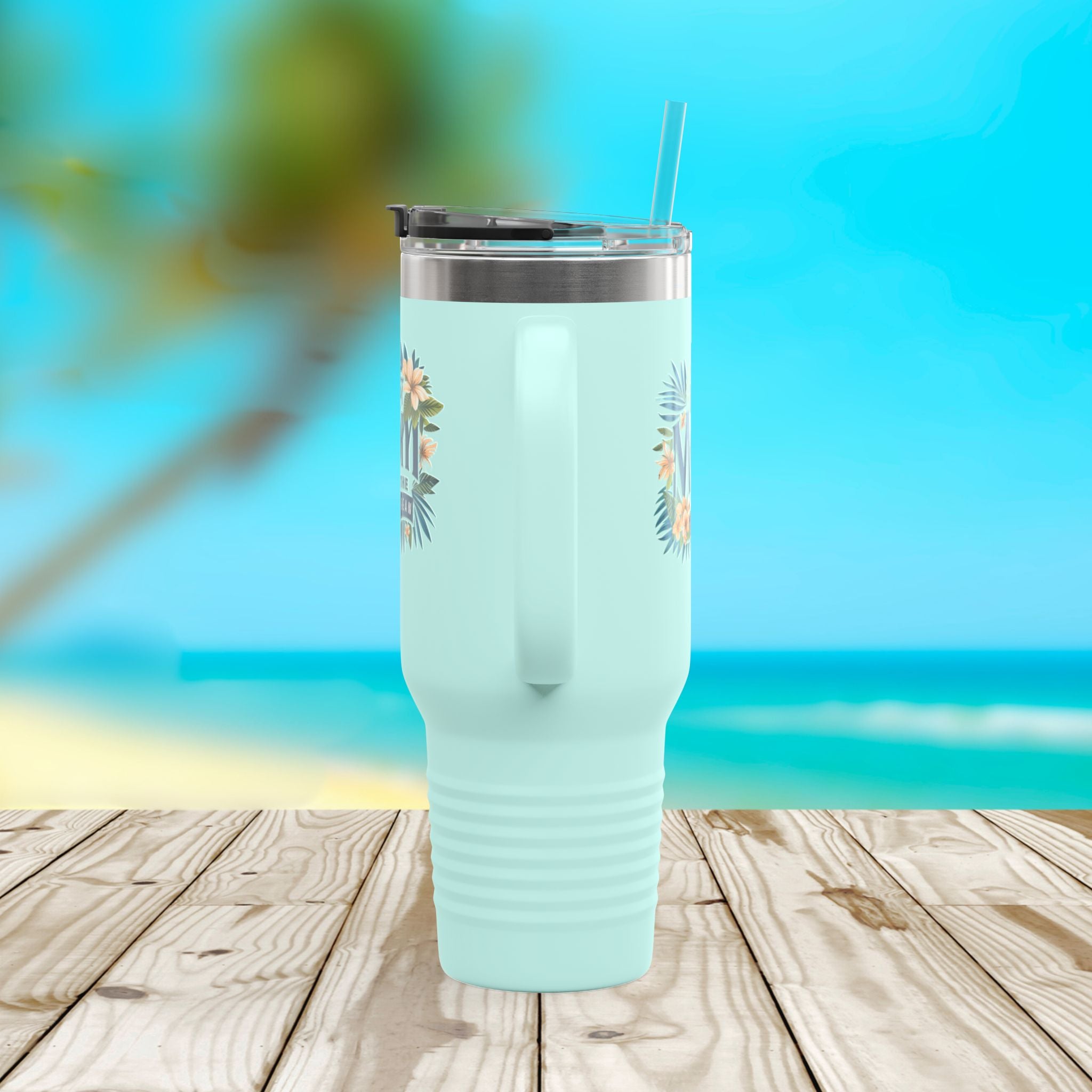 Mom's Best Insulated Travel Mug, 40oz - Floral Design, Gifts for Mom, Mother's Day, Travel Coffee Cup, Beach Trip, Eco-Friendly Mug - Irie Blues Boutique