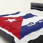 Cuba Flag Velveteen Plush Blanket - Irie Blues Boutique