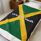 Jamaica Flag Velveteen Plush Blanket - Irie Blues Boutique