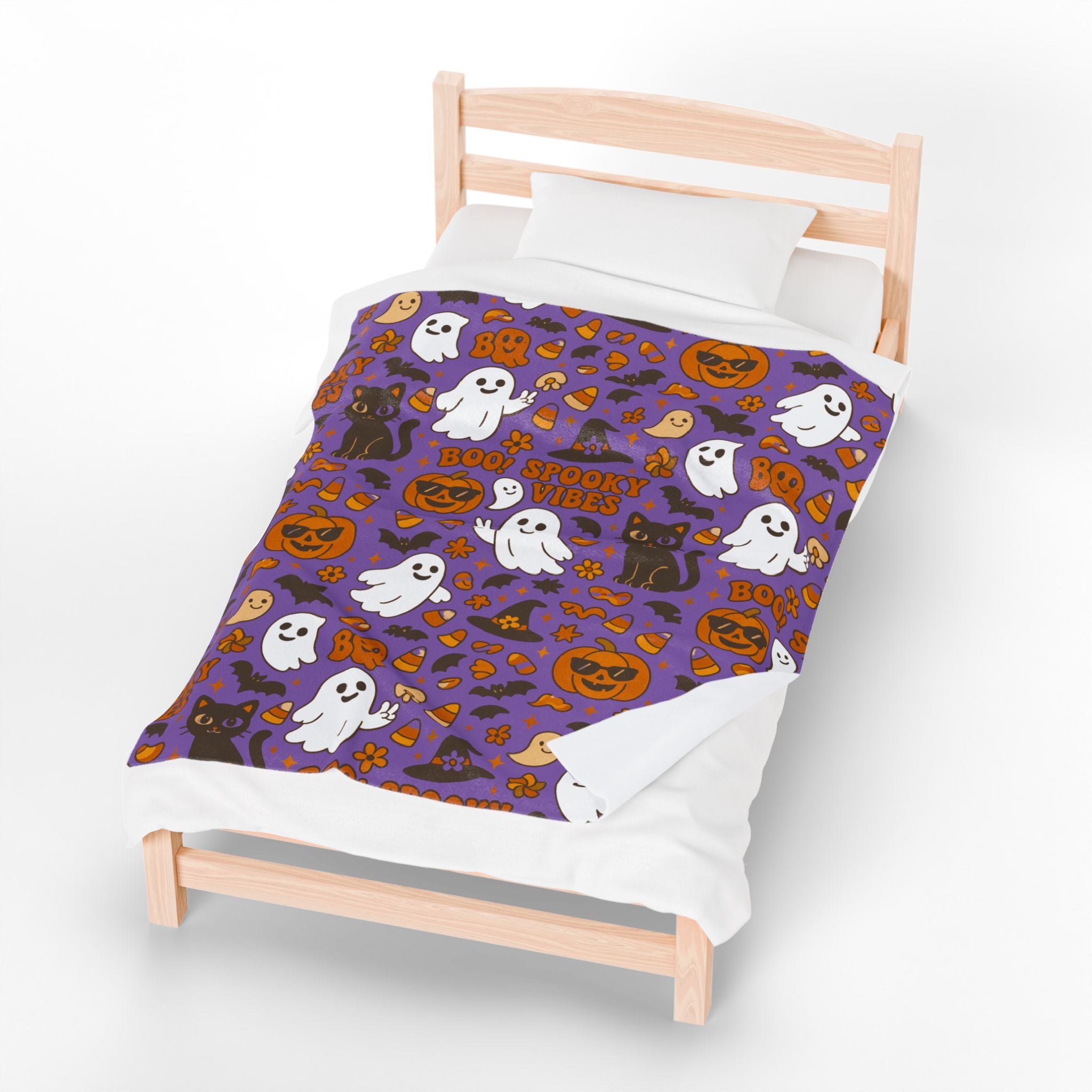 Spooky Vibes Velveteen Plush Blanket