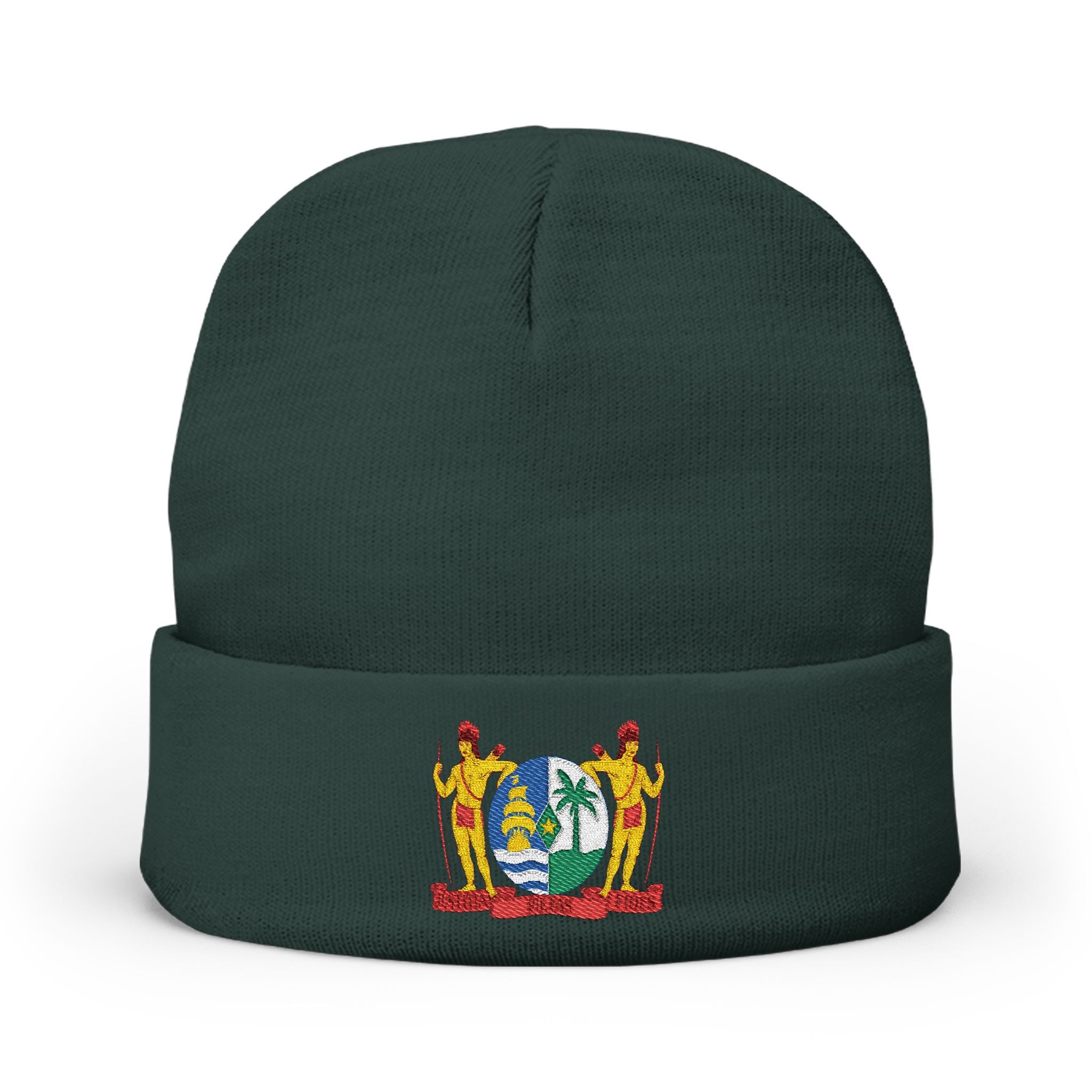 Suriname Coat of Arms Embroidered Knit Beanie