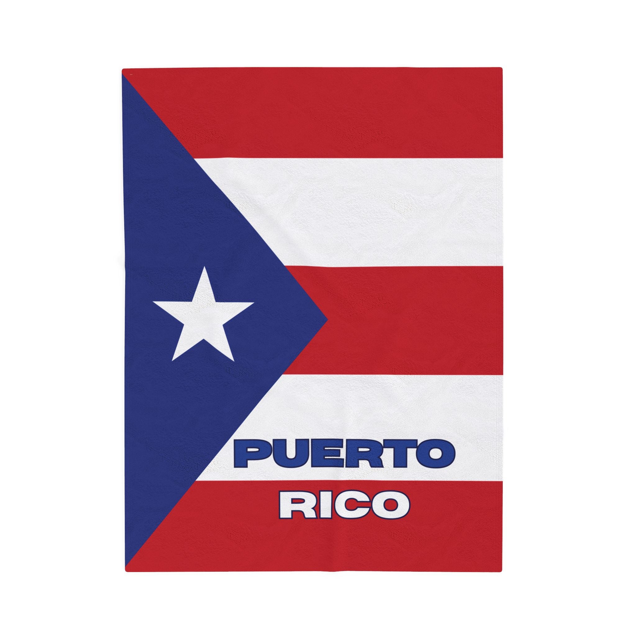 Puerto Rico Flag Velveteen Plush Blanket - Irie Blues Boutique