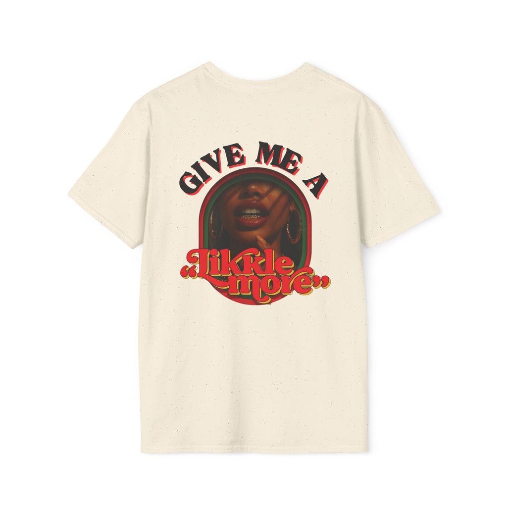 Give Me A Likkle More Vintage-Inspired Unisex T-Shirt, Fun Graphic Tee, Casual Wear, Summer Vibes, Framed Artwork for Collectors - Irie Blues Boutique