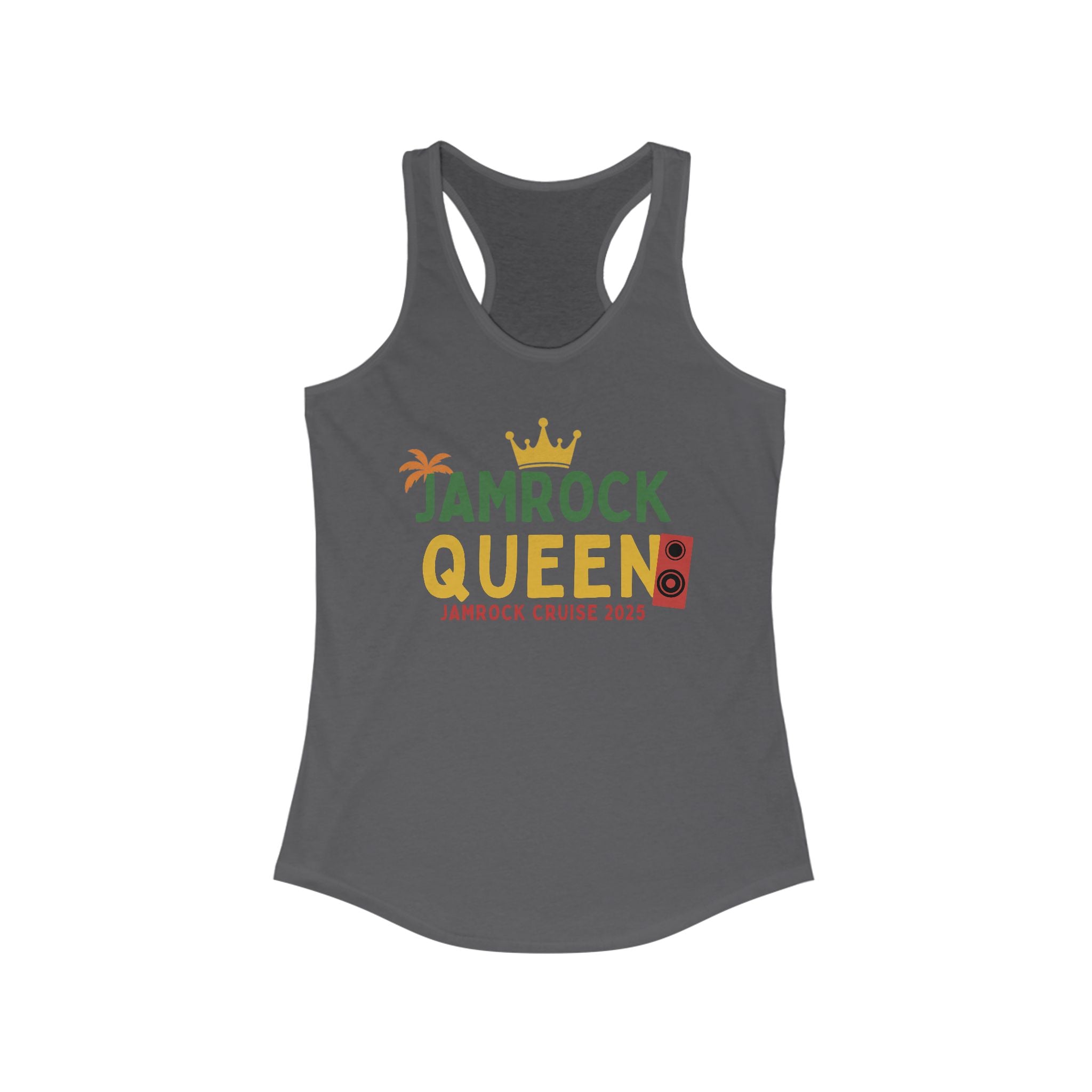 Jamrock Queen Racerback Tank - Perfect for Cruises, Summer Parties, Vacation, Beach Days, and Festivals - Irie Blues Boutique