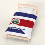 Costa Rica Flag Velveteen Plush Blanket - Irie Blues Boutique