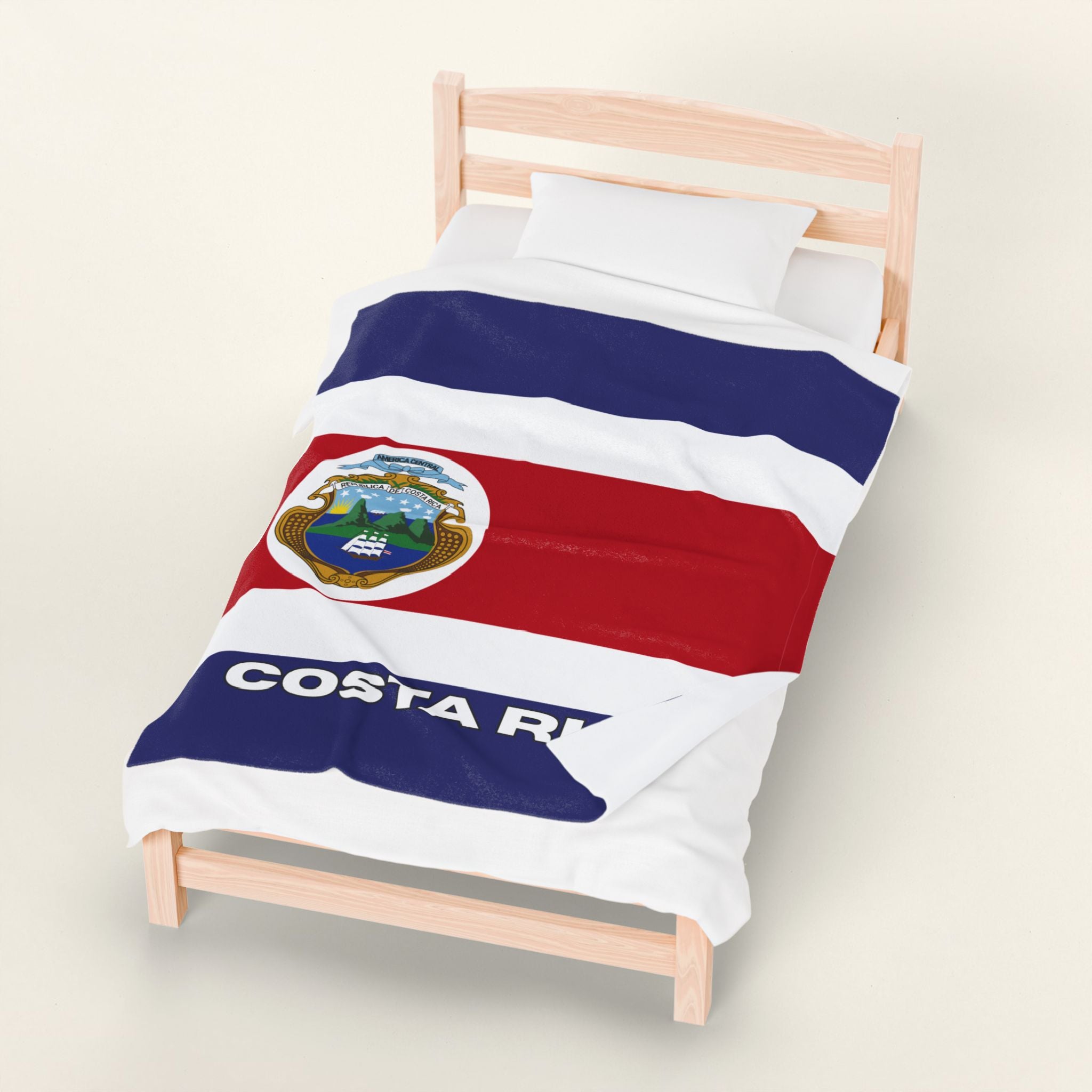 Costa Rica Flag Velveteen Plush Blanket - Irie Blues Boutique