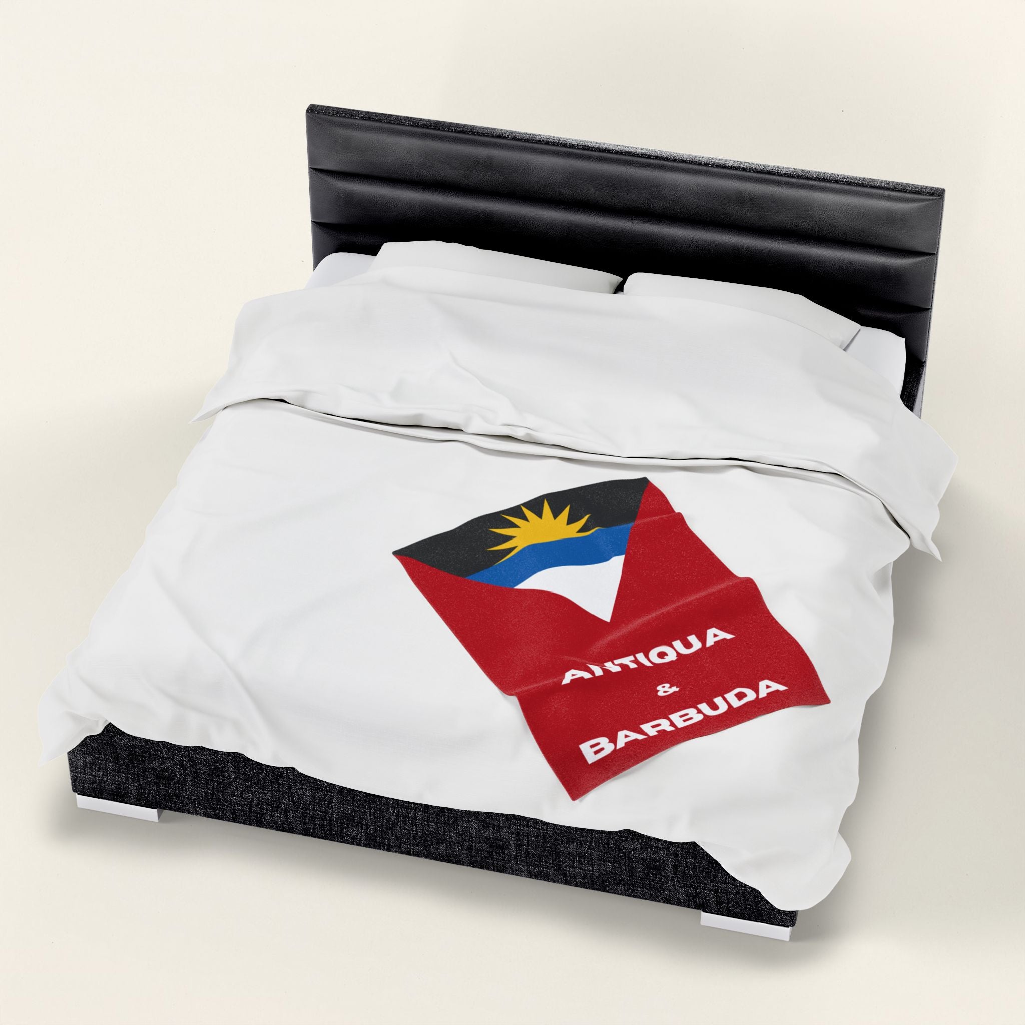 Antigua Barbuda Flag Velveteen Plush Blanket - Irie Blues Boutique